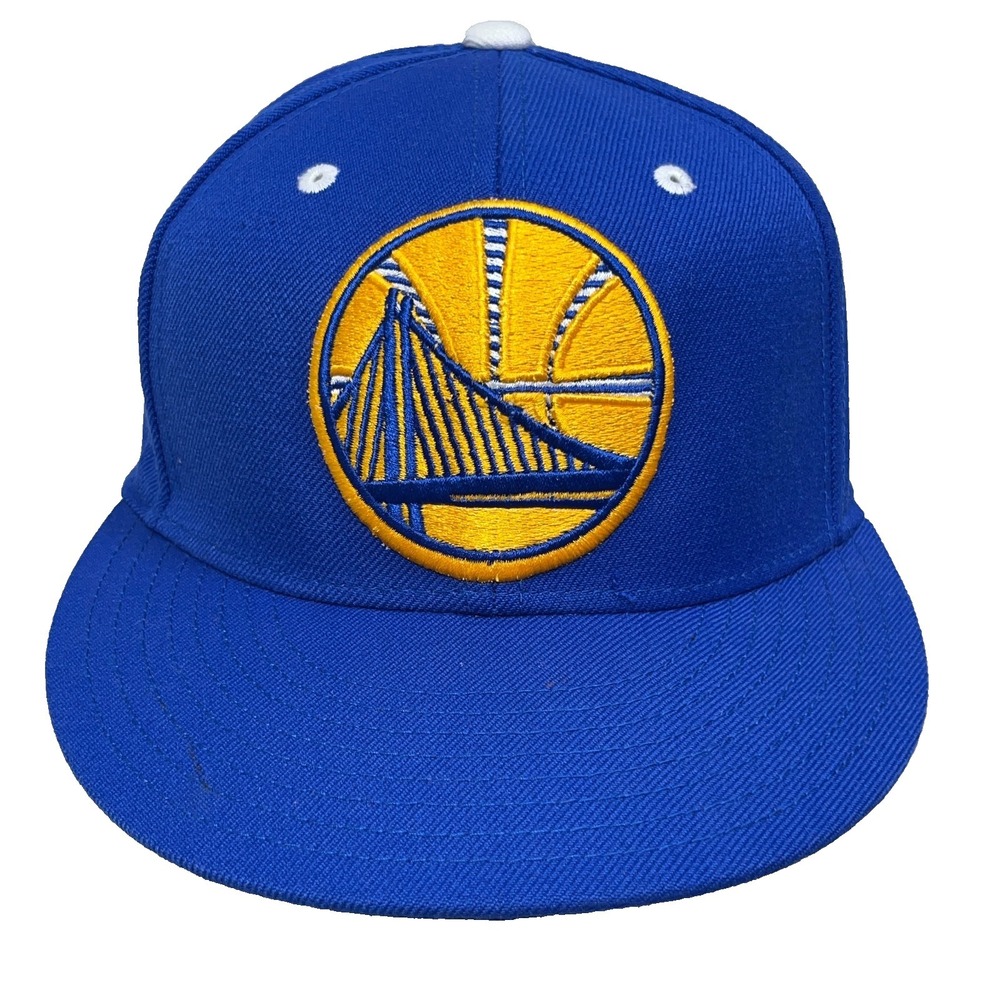 Golden State Warriors Hat Cap Fitted Size 7 1/4‎ Blue Wool Adidas NBA Basketball